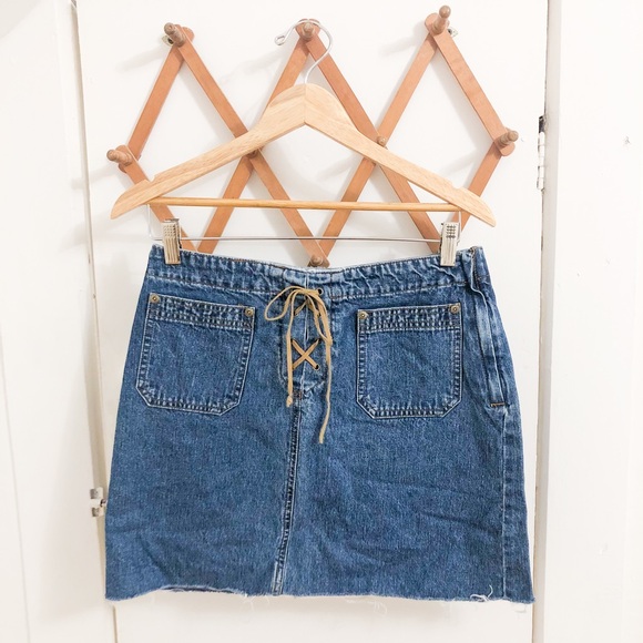 Vintage Covington Denim Mini Skirt - Picture 1 of 7